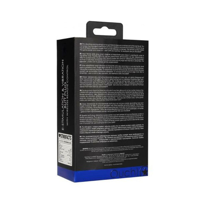 E-stim & Vibrating Butt Plug With Wireless Remote Black