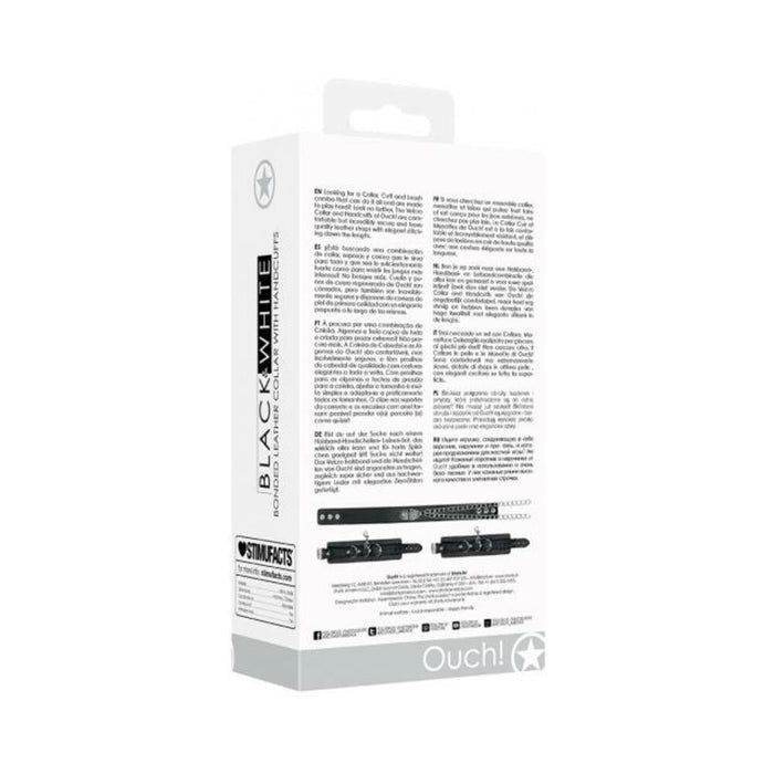 Ouch Bond Leather Collar Cuffs Leash Blk