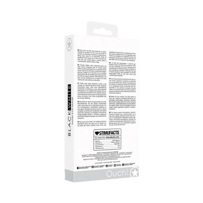 Ouch! Black & White Satin Eye Mask Black