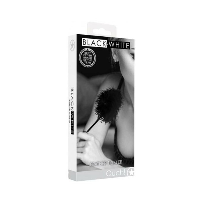 Ouch! Black & White Feather Tickler Black