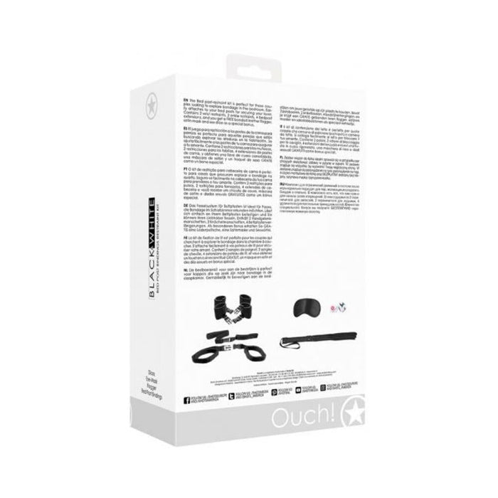 Ouch! Black & White Bed Post Bindings Restraint Kit Black