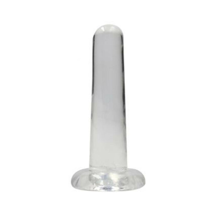 Realrock Crystal Clear Non-realistic Dildo With Suction Cup 5.3 In. Translucent