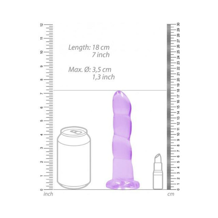 Realrock Non Realistic Dildo W Suction Cup 7in Purple