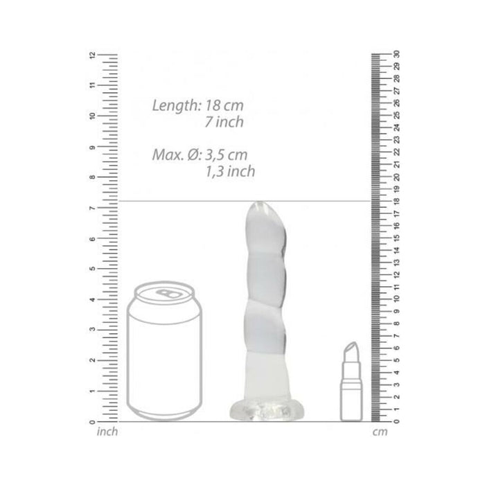 Realrock Non Realistic Dildo W Suction Cup 7in Transparent