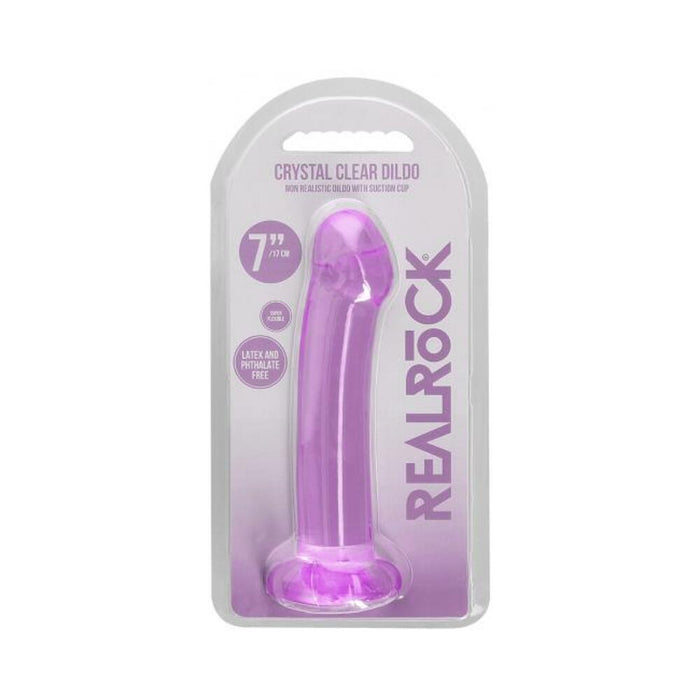 Shots Realrock Crystal Clear 7'' Dildo  - Purple