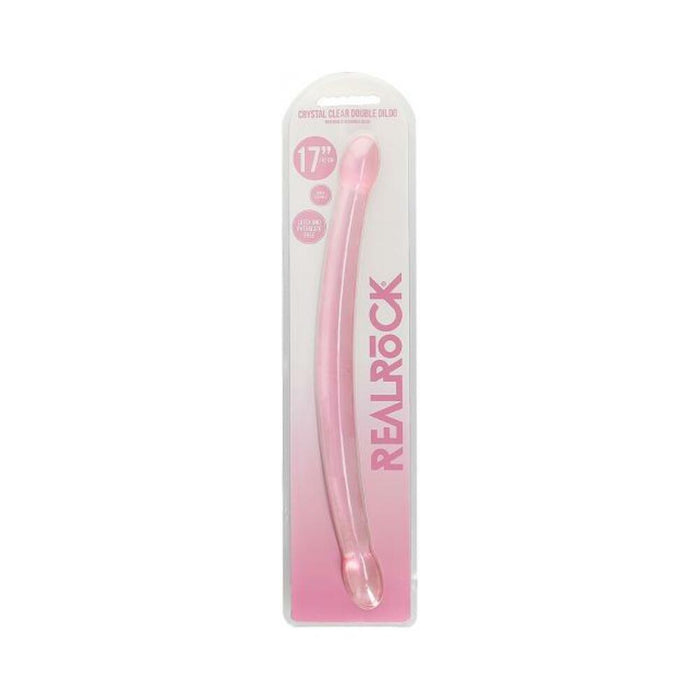 Shots Realrock Crystal Clear 17'' Double Dildo  - Pink