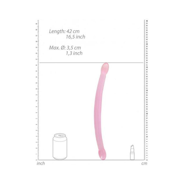 Shots Realrock Crystal Clear 17'' Double Dildo  - Pink