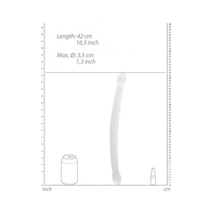 Shots Realrock Crystal Clear 17'' Double Dildo  - Transparent