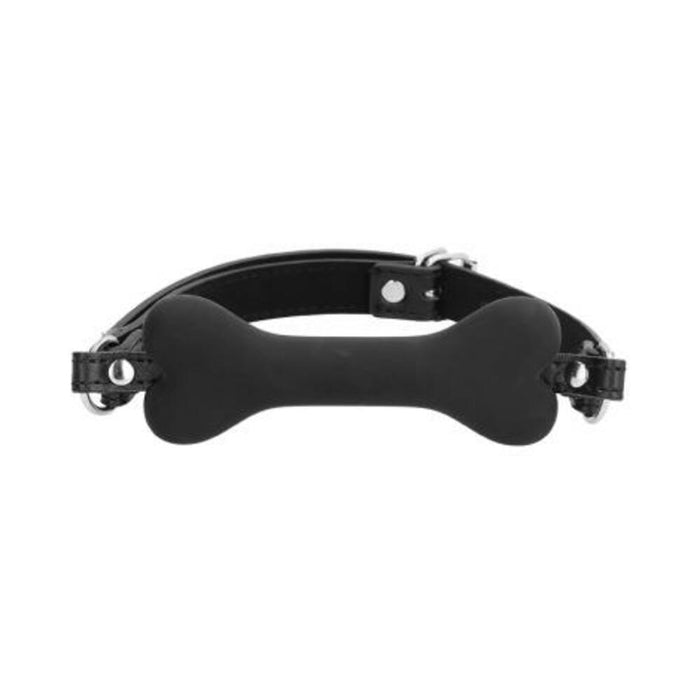Shots Ouch Puppy Play Silicone Bone Gag - Black
