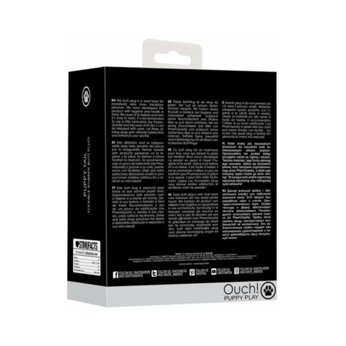 Shots Ouch Puppy Play Tail Butt Plug - Black