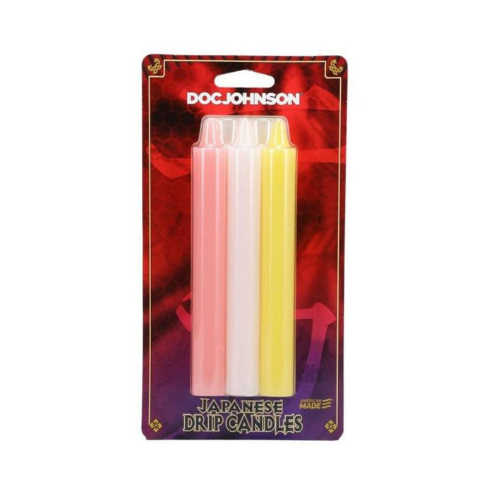 Japanese Drip Candles 3pk Pink/yell
