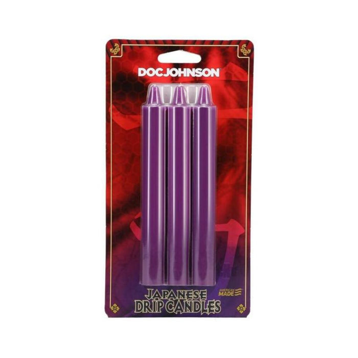 Japanese Drip Candles 3pk Purple