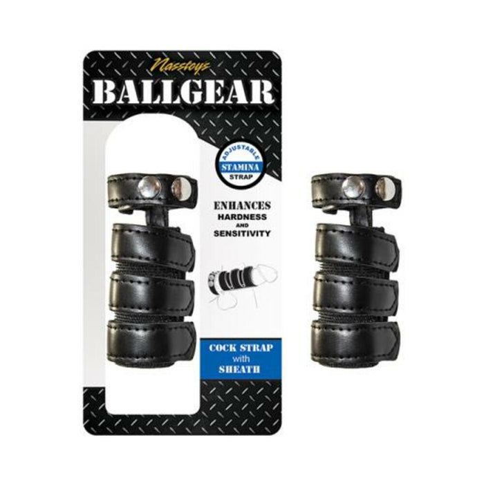 Ballgear Cock Strap With Sheath Black