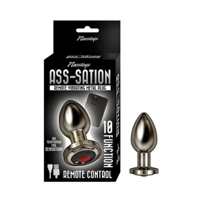 Ass-sation Remote Vibrating Metal Plug Silver