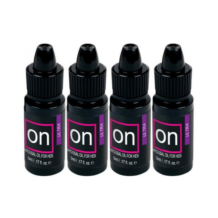 Sensuva Pack Of 4 On Ultra Arousal Oil 5 Ml Large Boxes Plus Vl8td On Arousal Oil And Gel 8 Piece Te