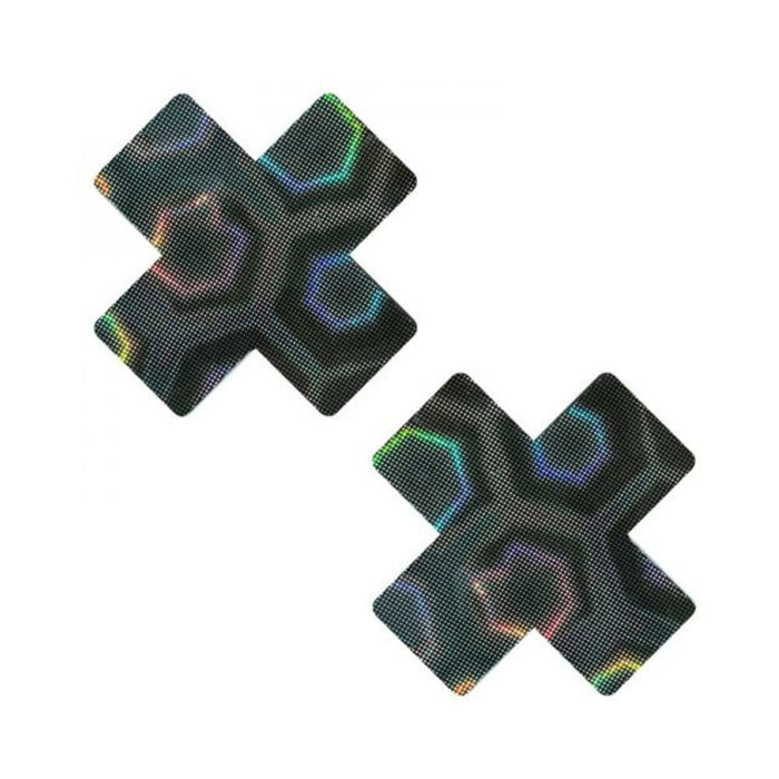 Neva Nude Black Nuclear Nightmare Trippy 3d Holographic X Nipple Pasties
