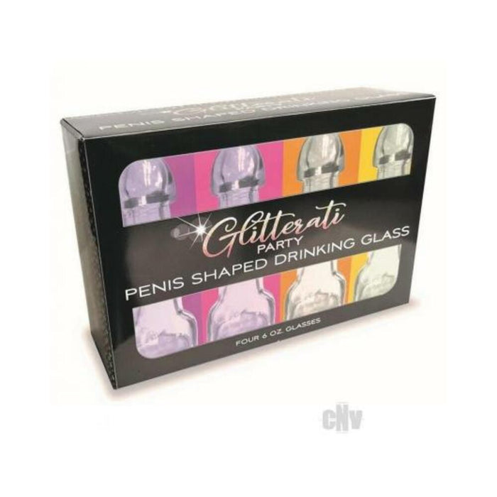 Glitterati Penis Drinking Glass 6oz 4pk