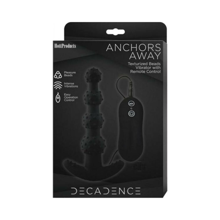 Decadence Anchors Away Anal Beads With Wire Controller Black