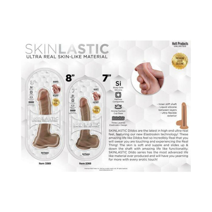 Skinsations Skinlastic Sliding Skin Dildo With Suction Base 8 In.
