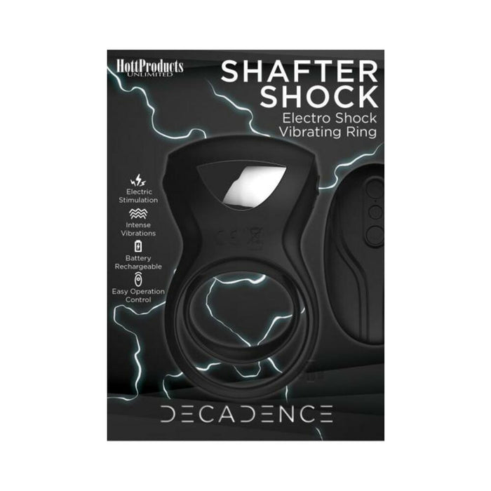 Decadence Shafter Shock E-stim Cock Ring Black