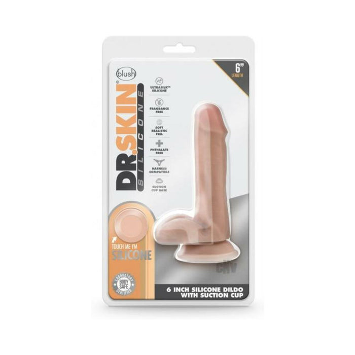 Dr. Skin Dr. Daniel Dildo With Suction Cup Silicone 6 In. Vanilla