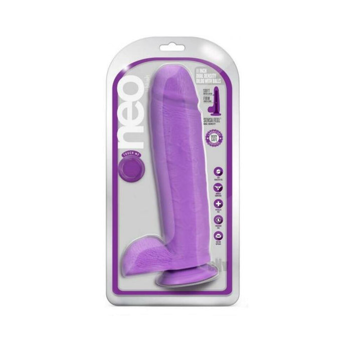 Neo Dual Density Dildo 11' Neon Purple