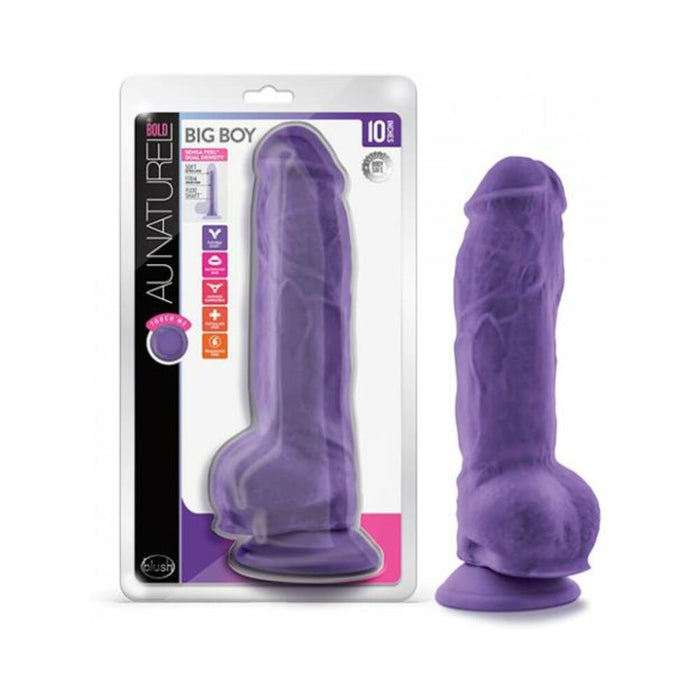 Au Naturel Bold Big Boy Dildo 10 In. Purple