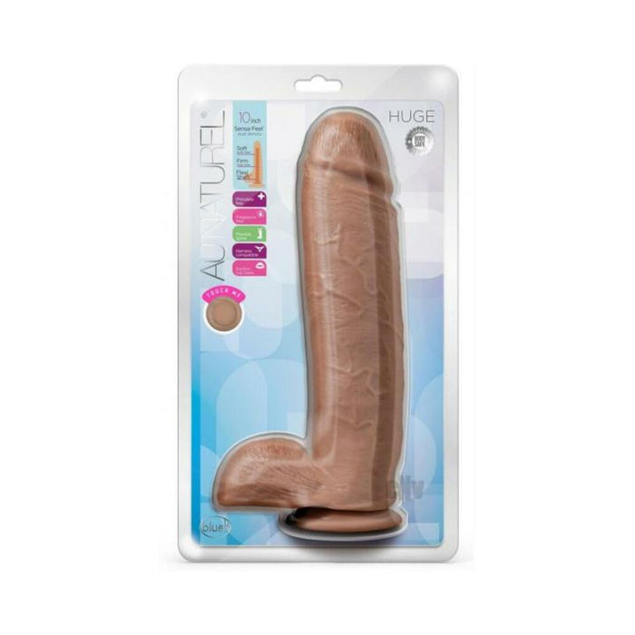 Au Naturel Huge Dildo 10 In. Mocha