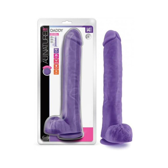 Au Naturel Bold Daddy Dildo 14 In. Purple