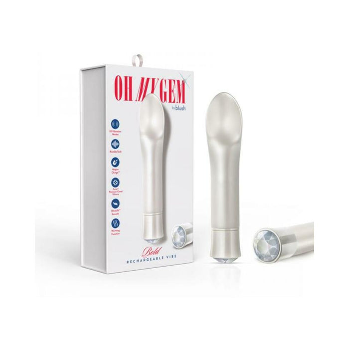 Blush Oh My Gem Bold Rechargeable Warming Silicone Scooped Tongue Vibrator Diamond