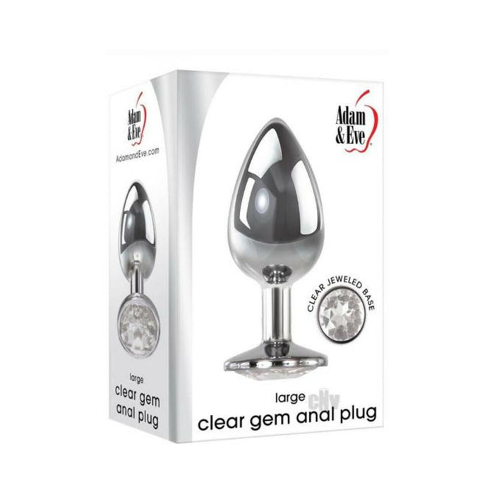 A&E Clear Gem Anal Plug Large