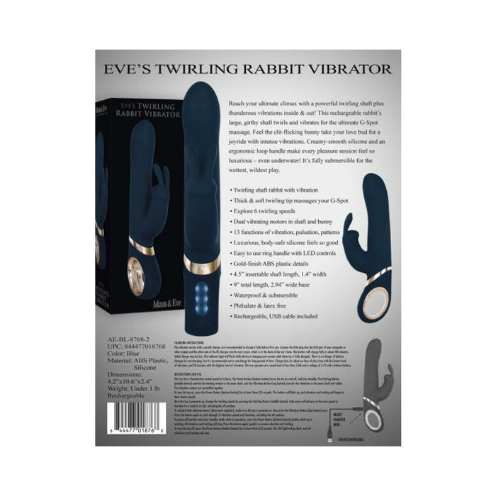 A&e Eve's Twirling Rabbit Vibrator Blue