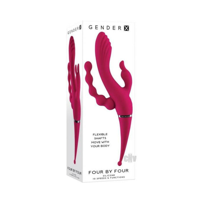 Gender X Four By Four Multi Stimulator Burgundy