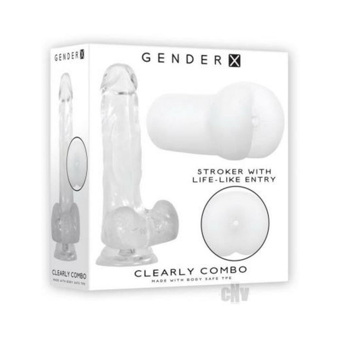 Gender X Clearly Combo Dildo And Stroker Clear