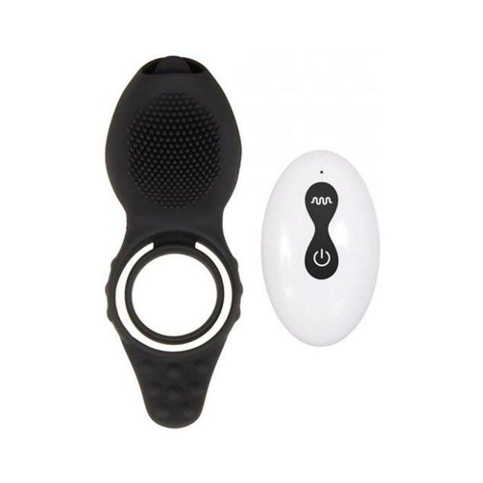 Zt Mr. Flicker Vibrating Silicone Cock Ring Black