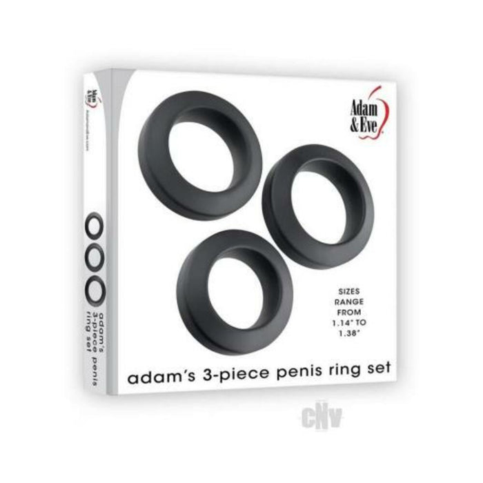 Aande Adams Ring Set 3pc Black