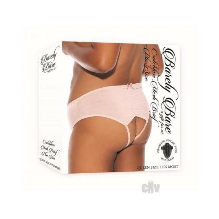 Barely B Crotchless Mesh Brief Ps Peach
