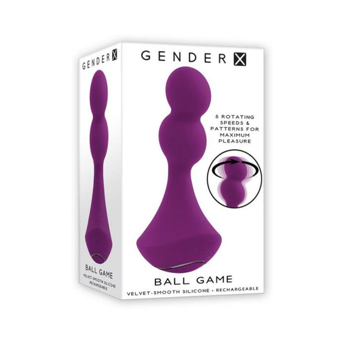 Gender X Ball Game Rechargeable Rotating Silicone Vibrator Purple