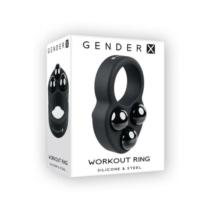 Gender X Workout Ring Weighted Silicone Training Cockring Black