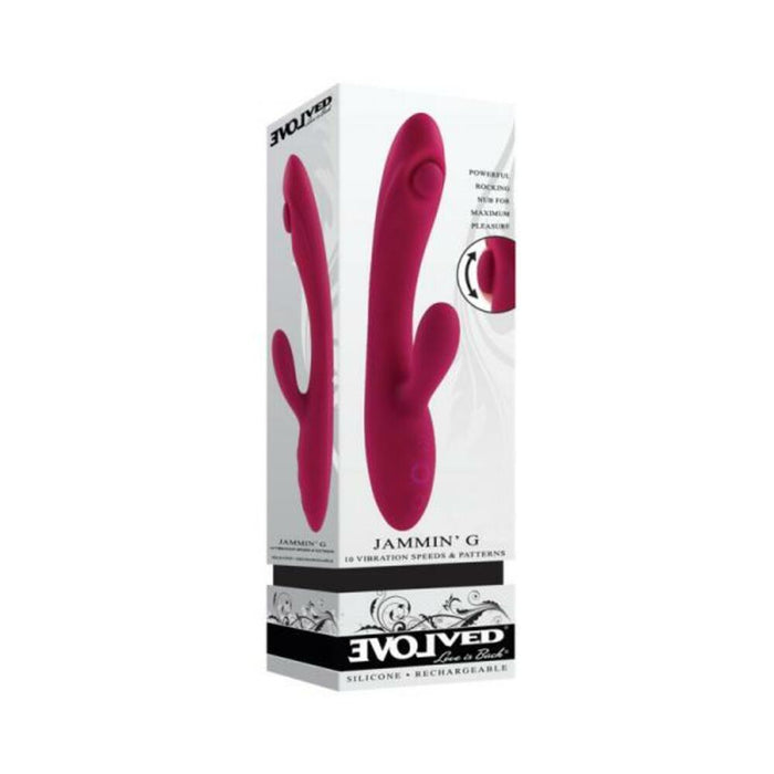 Evolved Jammin G Rechargeable Tapping Dual Stim Vibe Silicone Pink