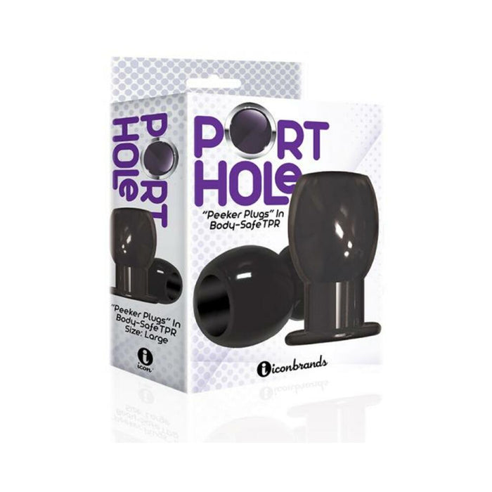 The 9's Port Hole Hollow Butt Plug Black