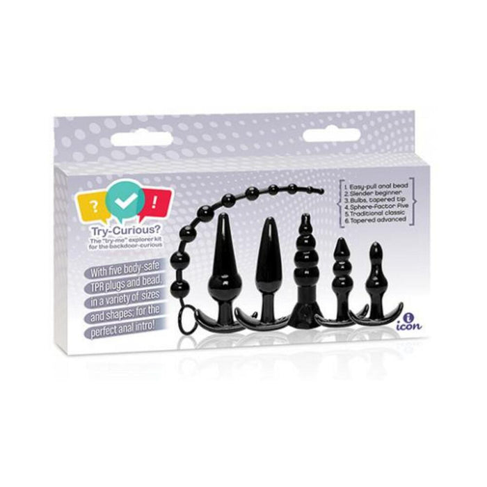 Try-Curious Anal Plug Kit Black