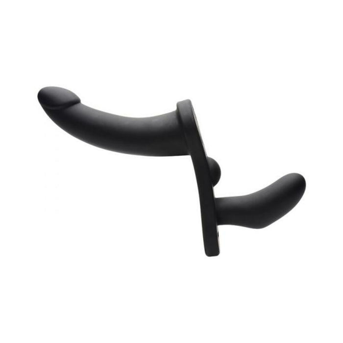 Double Take 10X Double Penetration Vibrating Strap-On Harness Black