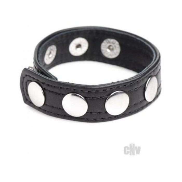 Cg Leather Speed Snap Cockring Black
