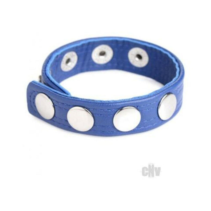 Cg Leather Speed Snap Cockring Blue