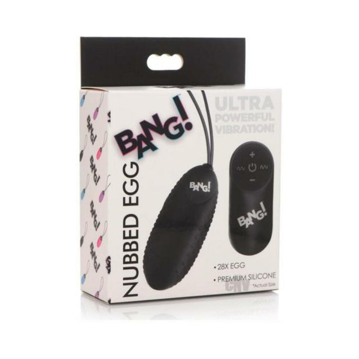 Bang 28x Nubbed Silicone Egg Black