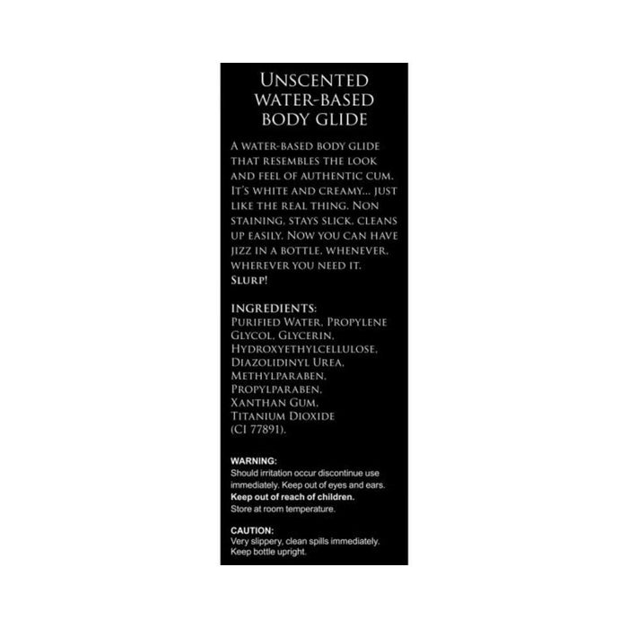 Ms Jizz Unscented Water Based Lube 34oz