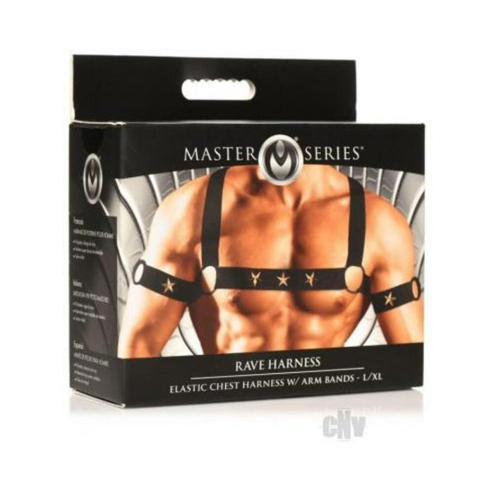 Ms Rave Chest Harness Lxl Blk/gld