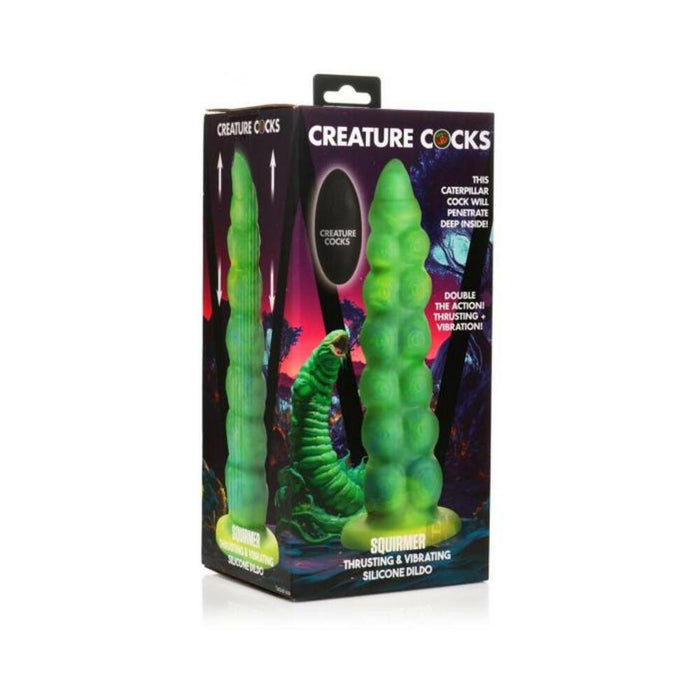 Squirmer Thrusting And Vibrating Silicone Dildo