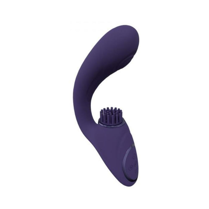 Vive Gen Rechargeable Triple Motor G-spot Vibrator With Pulse Wave And Vibrating Bristles Purple